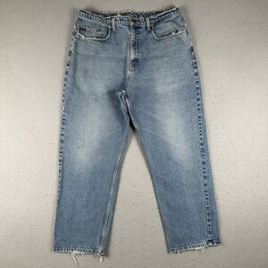 Vtg Y2K Pol Ralph Lauren Jeans Men's 36x30 Blue Denim Distressed Baggy‎ Wide Leg